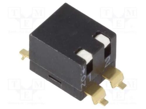 Interruptor: DIP-SWITCH, Quantidade de secções: 2.