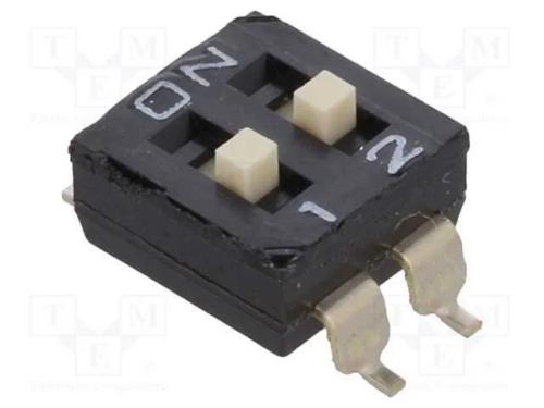 Interruptor: DIP-SWITCH, Quantidade de secções: 2.