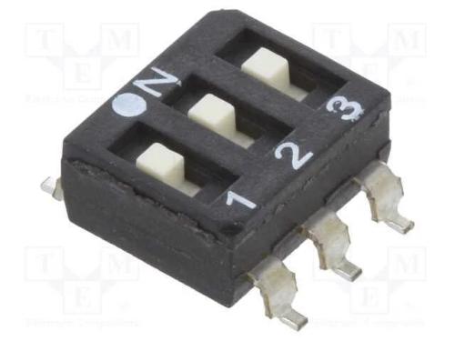 Interruptor: DIP-SWITCH, Quantidade de secções: 3.