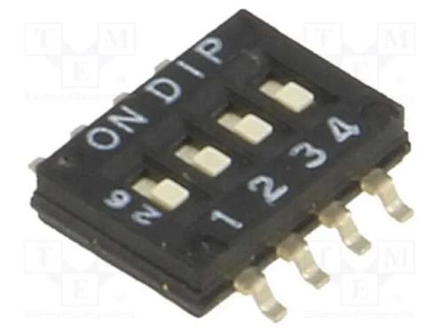 Interruptor: DIP-SWITCH, Quantidade de secções: 4.