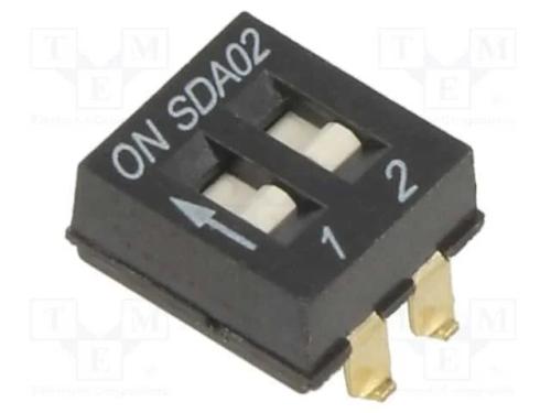 Interruptor: DIP-SWITCH, Quantidade de secções: 2.