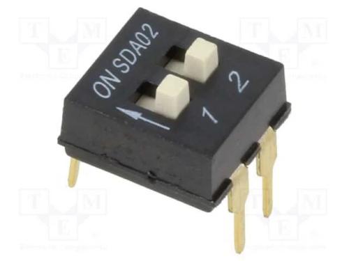 Interruptor: DIP-SWITCH, Quantidade de secções: 2.