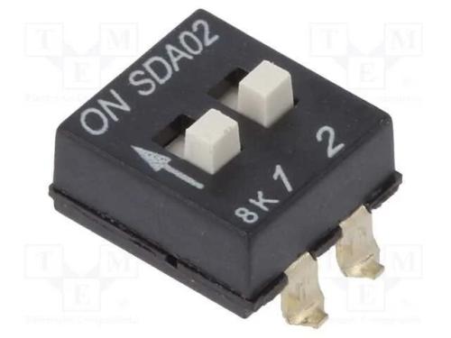 Interruptor: DIP-SWITCH, Quantidade de secções: 2.