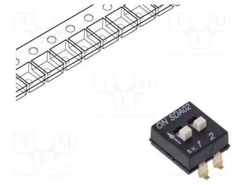 Interruptor: DIP-SWITCH, Quantidade de secções: 2.