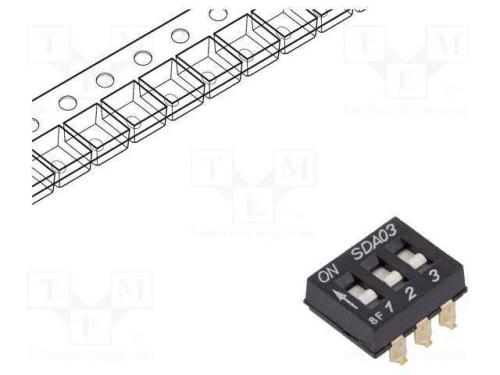 Interruptor: DIP-SWITCH, Quantidade de secções: 3.