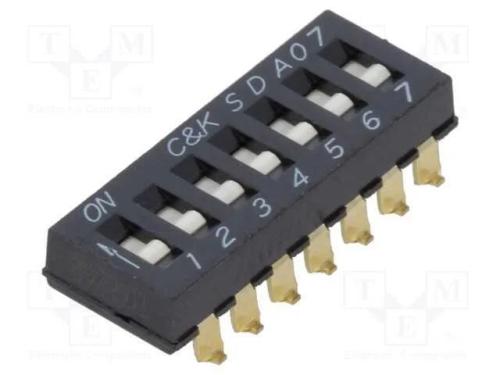 Interruptor: DIP-SWITCH, Quantidade de secções: 7.
