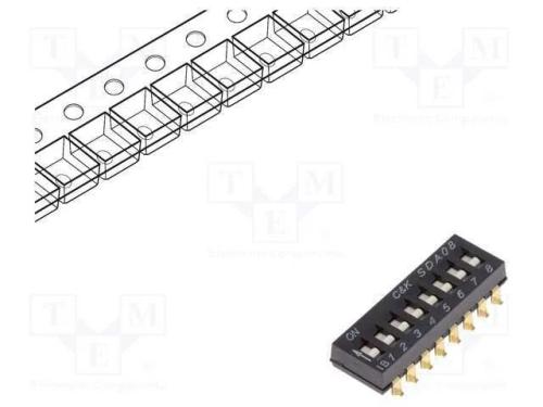 Interruptor: DIP-SWITCH, Quantidade de secções: 8.