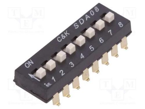 Interruptor: DIP-SWITCH, Quantidade de secções: 8.