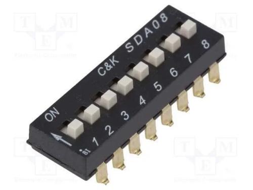 Interruptor: DIP-SWITCH, Quantidade de secções: 8.