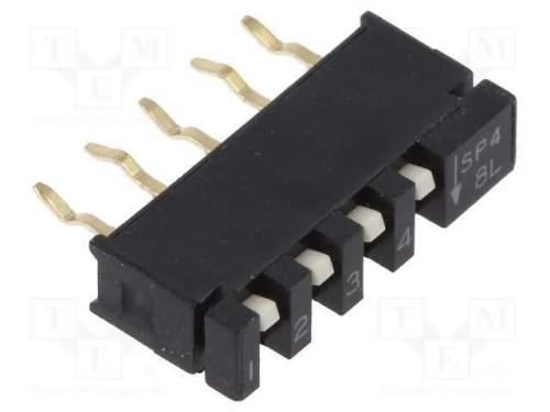 Interruptor: DIP-SWITCH, Quantidade de secções: 4.