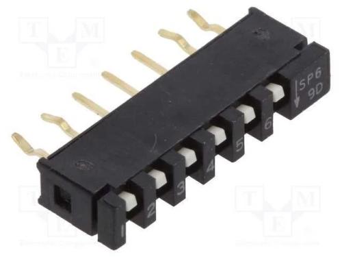 Interruptor: DIP-SWITCH, Quantidade de secções: 6.
