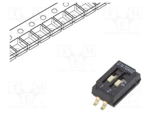 Interruptor: DIP-SWITCH, Quantidade de secções: 2.