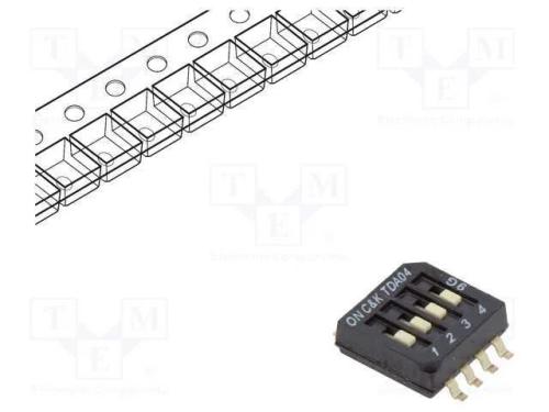 Interruptor: DIP-SWITCH, Quantidade de secções: 4.