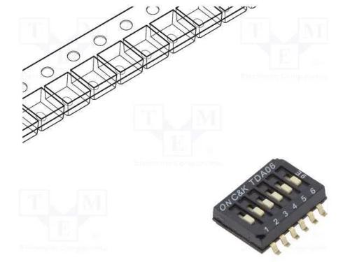 Interruptor: DIP-SWITCH, Quantidade de secções: 6.