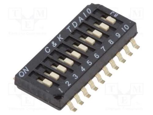 Interruptor: DIP-SWITCH, Quantidade de secções: 1.