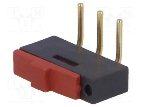 Interruptor Deslizante, Pos: 2, 0,3A/24VDC, THT, R