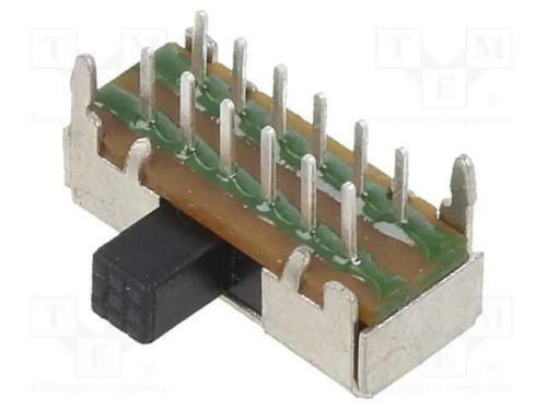 Interruptor Deslizante, Pos: 2, 4PDT, 0,2A/30VDC,