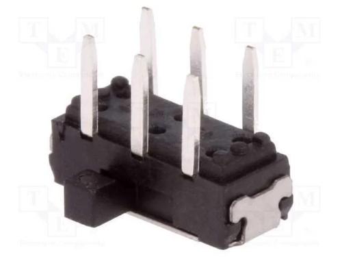 Interruptor Deslizante, Pos: 2, DPDT, 0,3A/6VDC, O