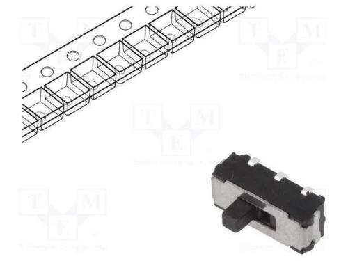 Interruptor Deslizante, Pos: 2, DPDT, 0,3A/6VDC, O