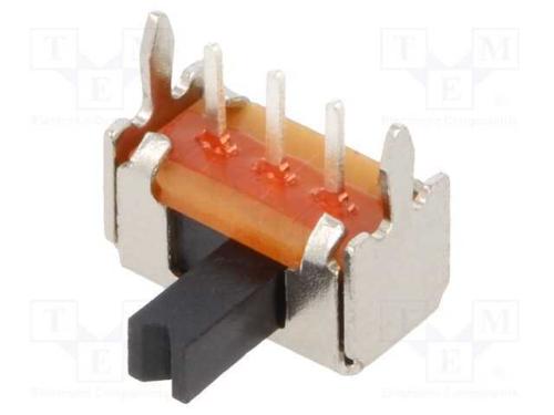 Interruptor Deslizante, Pos: 2, SPDT, 0,1A/12VDC,