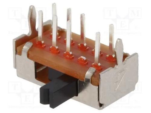 Interruptor Deslizante, Pos: 3, SP3T, 0,2A/12VDC,