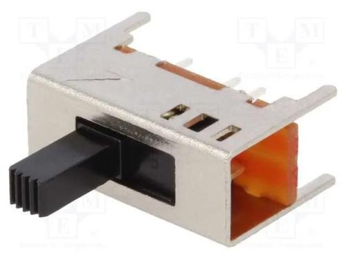 Interruptor Deslizante, Pos: 3, SP3T, 0,2A/30VDC,