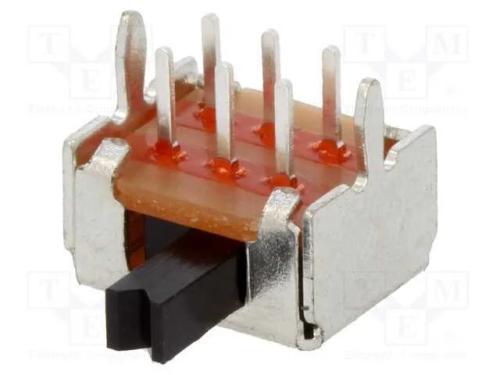 Interruptor Deslizante, Pos: 2, DPDT, 0,1A/12VDC,