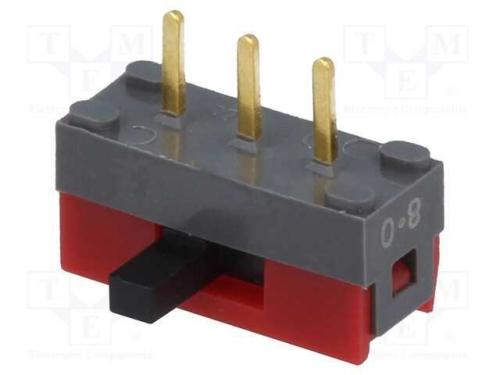 Interruptor Deslizante, Pos: 2, SPDT, 0,01A/28VDC,