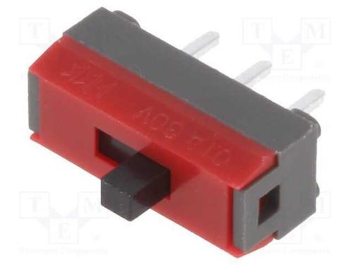 Interruptor Deslizante, Pos: 2, SPDT, 0,1A/30VDC,