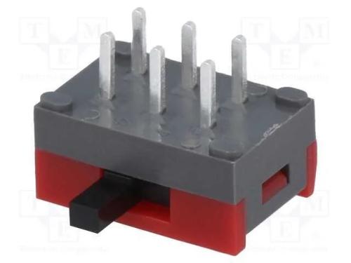 Interruptor Deslizante, Pos: 2, DPDT, 0,1A/30VDC,