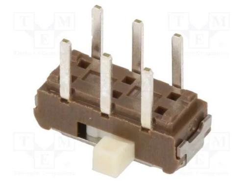 Interruptor Deslizante, Pos: 2, DPDT, 0,3A/6VDC, O