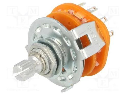 Interruptor: Giratório, Pos: 6, 0,3a/125vac, 30, -20÷70c, L: 15mm