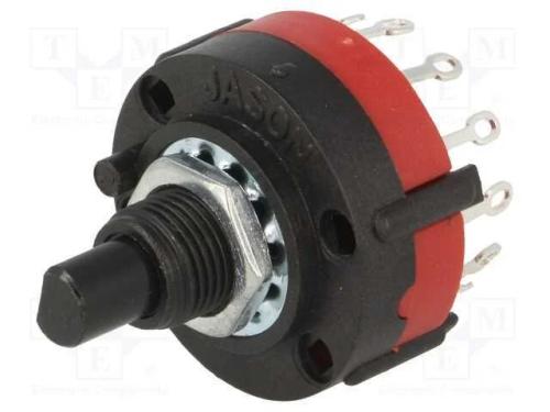Interruptor: Giratório, Pos: 12, 0,3a/125vac, 30, -20÷70c, L: 15mm