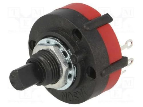 Interruptor: Giratório, Pos: 3, 0,3a/125vac, 30, -20÷70c, L: 15mm