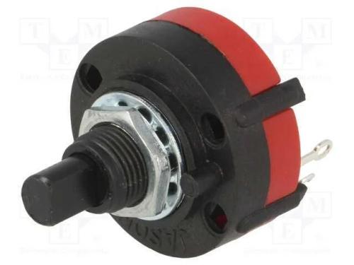 Interruptor: Giratório, Pos: 6, 0,3a/125vac, 30, -20÷70c, L: 15mm