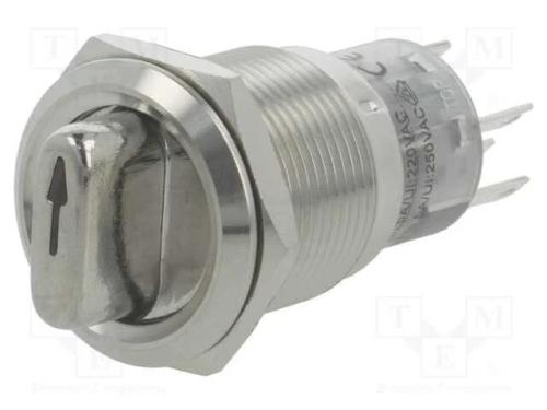Interruptor: giratório, Pos: 2, SPDT, 0,5A/220VAC.