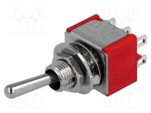 Interruptor: de alavanca, Pos: 3, DP3T, ON-OFF-ON.