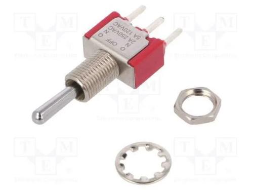Interruptor: de alavanca, Pos: 3, SP3T, (ON)-OFF-.