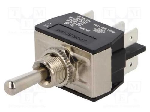 Interruptor: de alavanca, Pos: 3, DP3T, (ON)-OFF-.