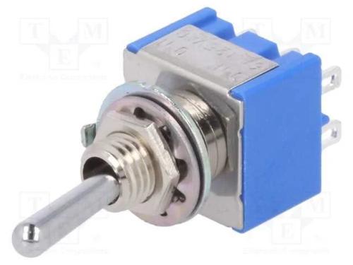 Interruptor: de alavanca, Pos: 2, DPDT, ON-(ON), .