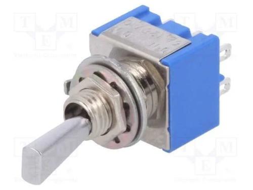 Interruptor: de alavanca, Pos: 2, DPDT, ON-(ON), .