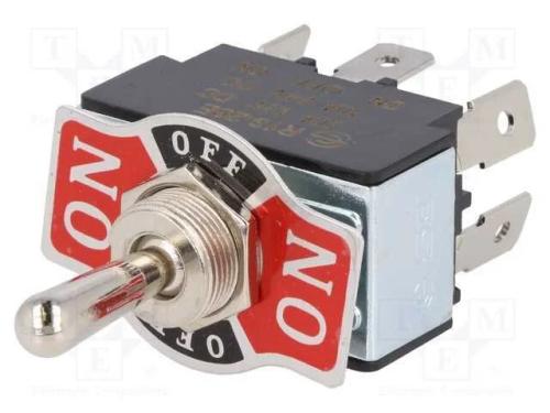 Interruptor: de alavanca, Pos: 3, DP3T, ON-OFF-ON.