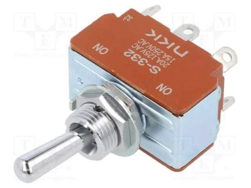 Interruptor: de alavanca, Pos: 2, DPDT, ON-ON, 9A.