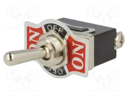 Interruptor: de alavanca, Pos: 3, SP3T, ON-OFF-ON.