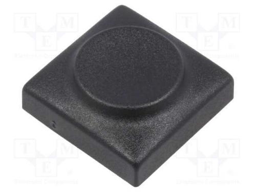 Tecla, Retangular, Preta, Poliamida, 18,3x18,3mm