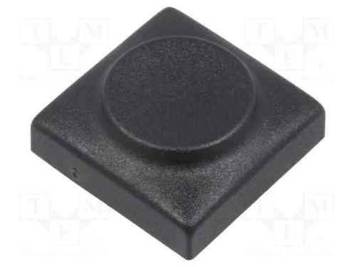 Tecla, Retangular, Preta, Poliamida, 18,3x18,3mm