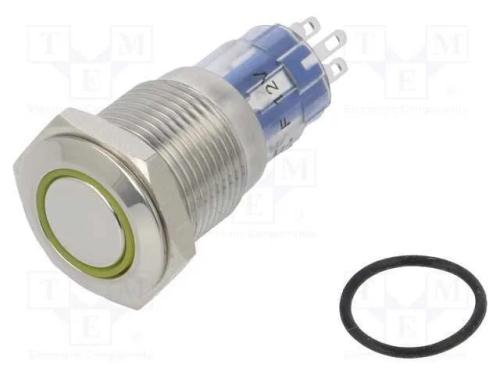 Interruptor: Antivandalismo, Dpdt, 3a/250vac, Ip67, On-(On), 12vdc