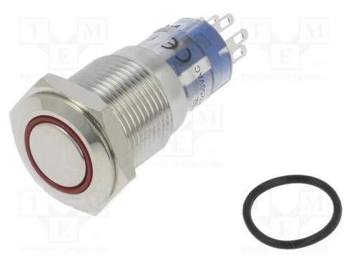 Interruptor: Antivandalismo, Dpdt, 3a/250vac, Ip67, On-(On), 12vdc
