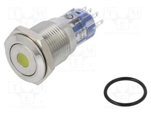Interruptor: Antivandalismo, Dpdt, 3a/250vac, Ip67, On-(On), 12vdc
