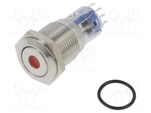 Interruptor: Antivandalismo, Dpdt, 3a/250vac, Ip67, On-(On), 12vdc